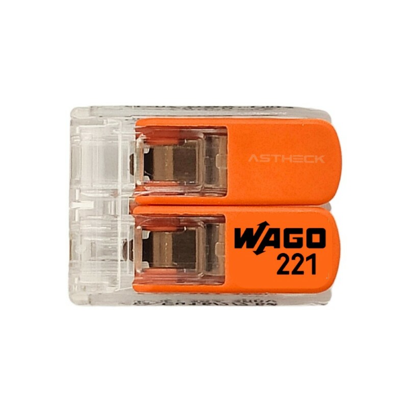 Kit com 10 unidades Conector Wago 2 vias 221-412 4mm