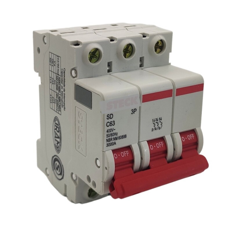 SDD63C63 - DISJUNTOR SERIE SD63 63A 3P CURVA C 3KA **04/23