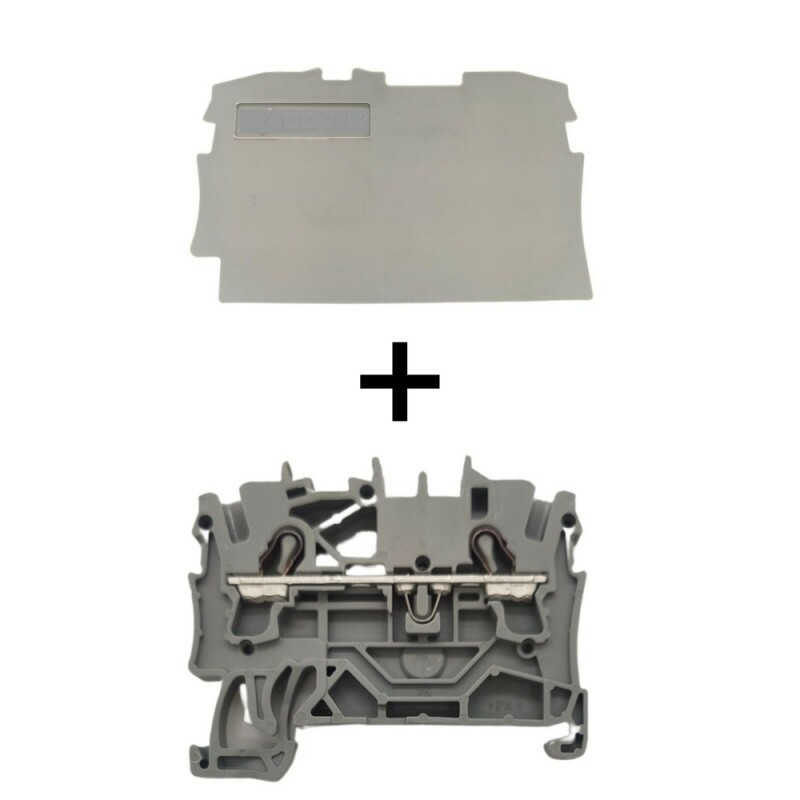 Borne Mola 10pçs 2002-1201 + Tampa Para Borne 2,5m 5pçs 