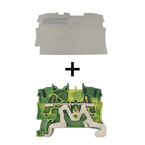 Borne Mola Terra 10pçs 2002-1207+ Tampa Para Borne 2,5m 5pçs 2002-1291