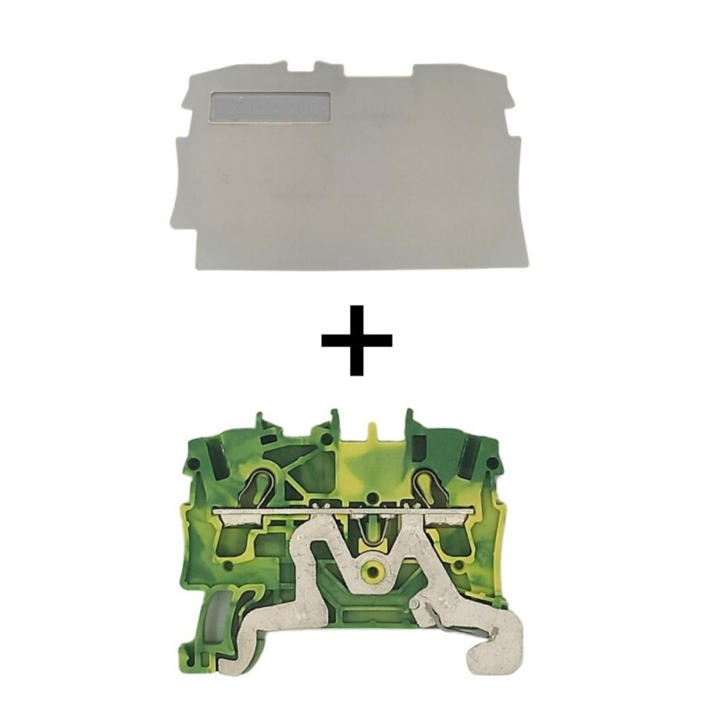 Borne Mola Terra 10pçs 2002-1207+ Tampa Para Borne 2,5m 5pçs 2002-1291