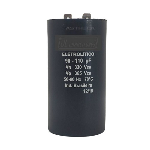 CAPACITOR ELETROLÍTICO 90-110UF 330V 50-60HZ 70ºC (JL)