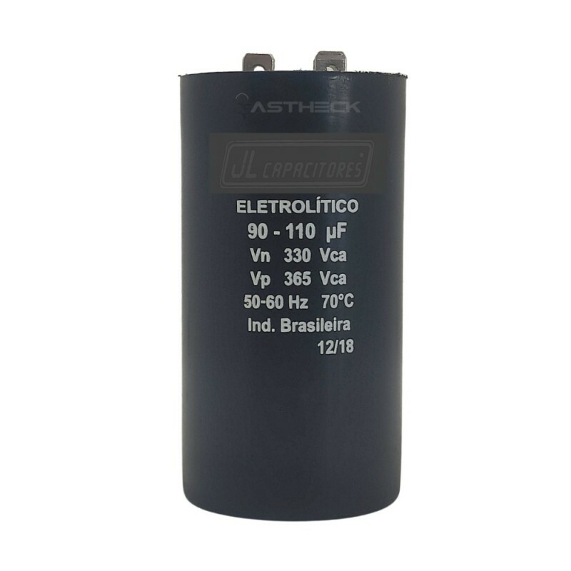 CAPACITOR ELETROLÍTICO 90-110UF 330V 50-60HZ 70ºC (JL)