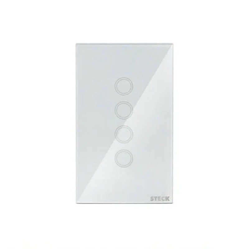 Interruptor Inteligente Wifi 4 Botões Touch Branco Smarteck