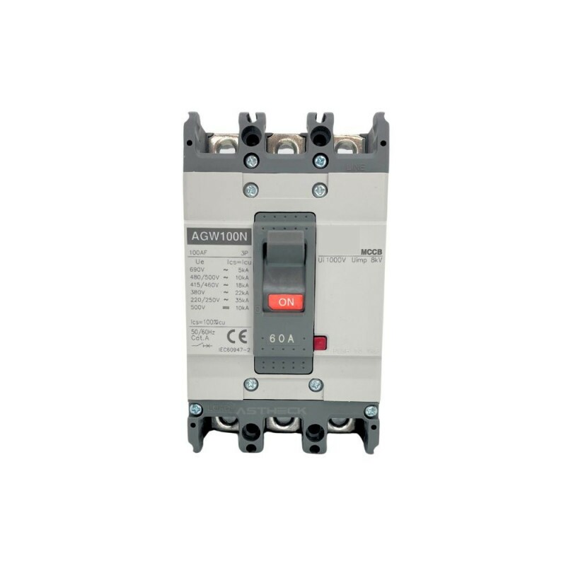 Disjuntor Em Caixa Moldada 60a Agw100n-dx60-3 Tripolar